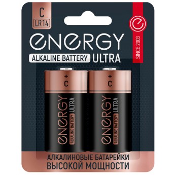 Батарейки алкалиновые ENERGY Ultra LR14/2B (С), 2 шт.