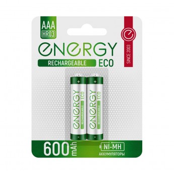 Аккумулятор ENERGY Eco NIMH-600-HR03/2B АAА 2шт 104986