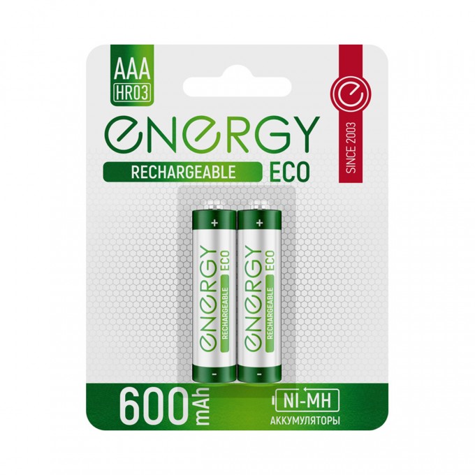 Аккумулятор ENERGY Eco NIMH-600-HR03/2B АAА 2шт 104986 470716