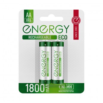 Аккумулятор ENERGY Eco NIMH-1800-HR6/2B АА 2шт 104988